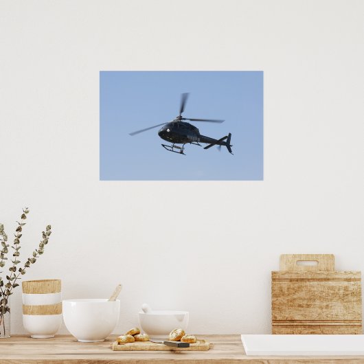 Poster hélicoptère volant (Cuisine)