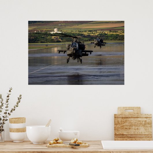 Poster Hélicoptères Apache AH-64 (Cuisine)