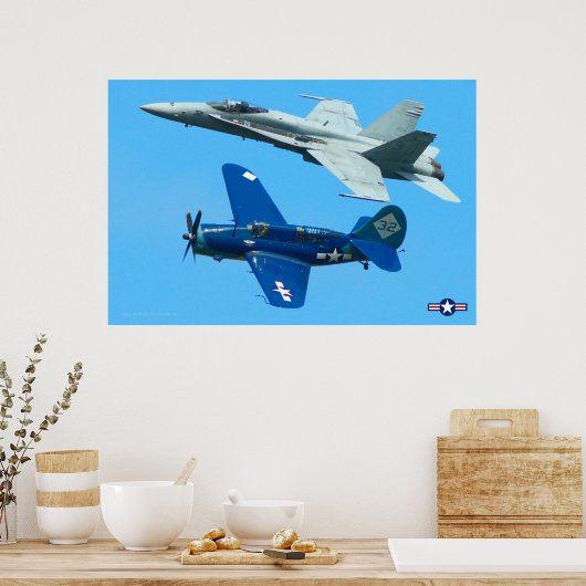 Poster HELLDIVER SB2C et HORNET F/A-18C (Cuisine)