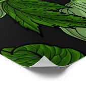 Poster Hellebores blancs avec feuille (Coin)