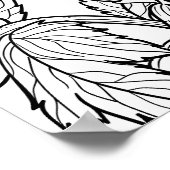 Poster Hellebores en noir et blanc (Coin)