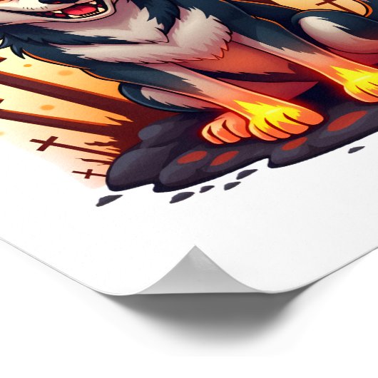 Poster Hellhound Husky Chien (Coin)