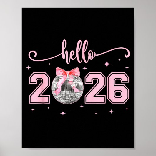 Poster Hello 2026 Cute Nk Bow 2026 New Year's Eve Party  (Devant)