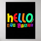 Poster Hello Eighth 8th Grade Back To School For Student  (Devant)