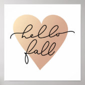 Poster Hello Fall Love Heart (Devant)