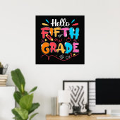 Poster Hello Fifth Grade Doodle (Bureau à domicile)