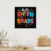 Poster Hello Fifth Grade Doodle (Cuisine)