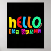 Poster Hello First 1st Grade Back To School For Student B (Devant)