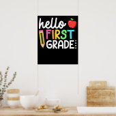 Poster Hello First Grade Team 1st Grade Back School Kids (Cuisine)