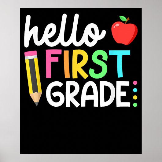 Poster Hello First Grade Team 1st Grade Back School Kids (Devant)