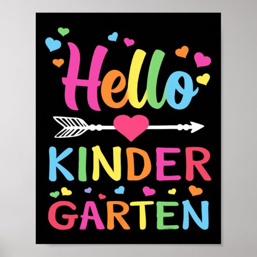 Poster Hello Kindergarten Team Kinder Back to School Teac (Devant)
