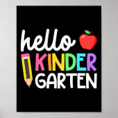 Poster Hello Kindergarten Team Kinder Back to School Teac (Devant)