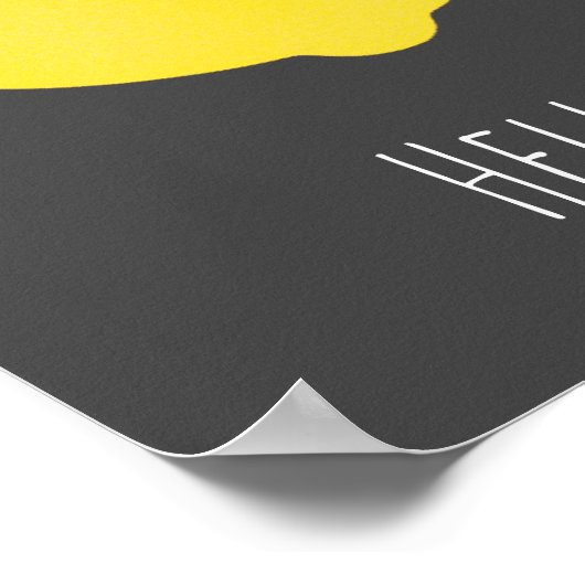 Poster Hello Lemon modern yellow fruit (Coin)