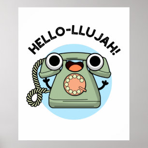 Poster Hello-lujah Funny Téléphone Pun