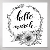 Poster Hello March Line Art (Devant)