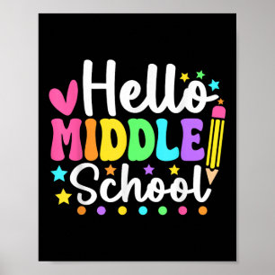 Poster Hello Middle School Retour À L'École Enseignants É