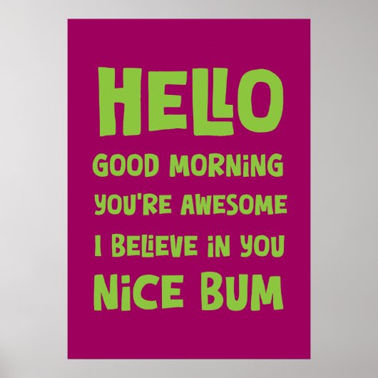 Poster Hello Nice Bum (Devant)