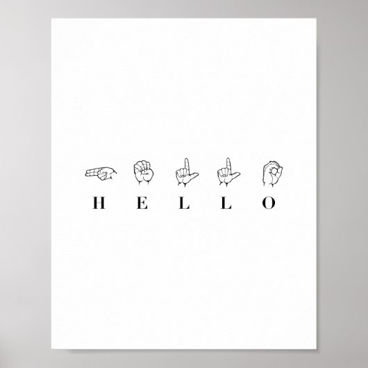 Poster Hello Sign Language (Devant)