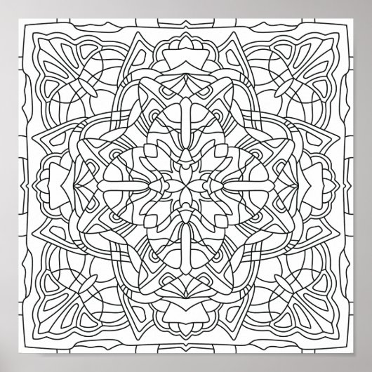 Poster Hello Spring : Mandala géométrique (Devant)
