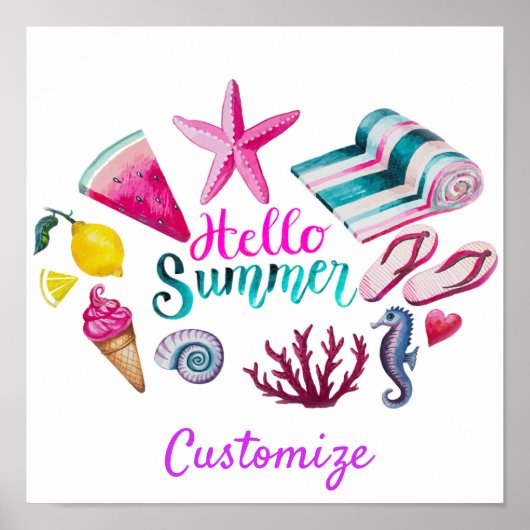 Poster Hello Summer (Devant)