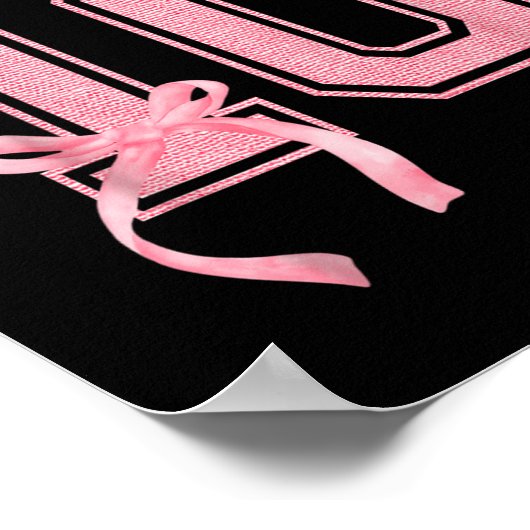 Poster Hello Ten Double Chiffres Cute Coquette Bow 10th B (Coin)