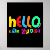 Poster Hello Third 3rd Grade Back To School For Student B (Devant)
