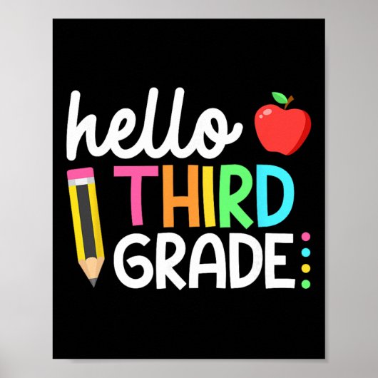 Poster Hello Third Grade Team 3rd Grade Byck To School Te (Devant)