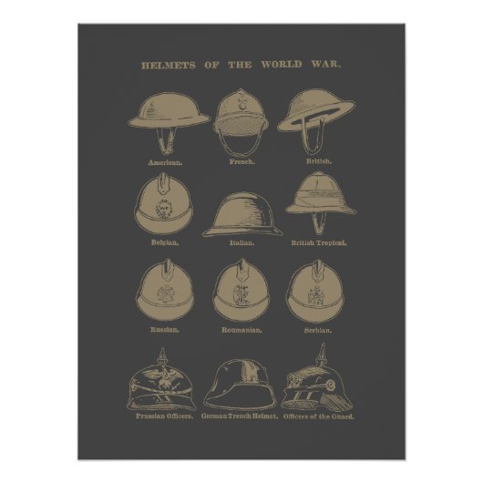 Poster Helmets of the World War 1 (Devant)