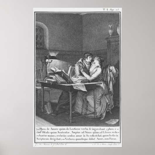 Poster Heloise et Abelard dans leur étude (Devant)