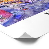 Poster Helsinki Finlande Aquarelle Voyage Main tirée (Coin)