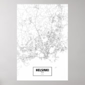 Poster Helsinki, Finlande (noir sur blanc) (Devant)