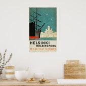 Poster Helsinki, Finlande Porte d'affiche de voyage en Fi (Cuisine)