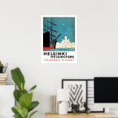 Poster Helsinki, Helsingfors, porte d'entrée vers la Finl (Bureau à domicile)