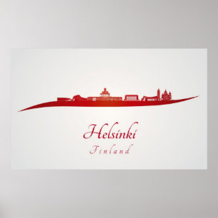 Poster Helsinki skyline in réseau