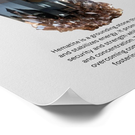 Poster Hématite Crystal Signification (Coin)