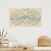 Poster Hémisphère Celeste Planisphère (Cuisine)
