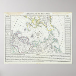 Poster Hémisphère nord arctique et