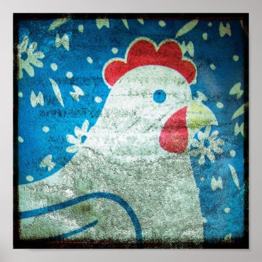 Poster Hen Art Tin Vintage (Devant)