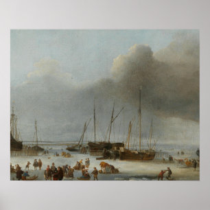Poster Hendrick Dubbels - Patinage sur le quai de l'Est