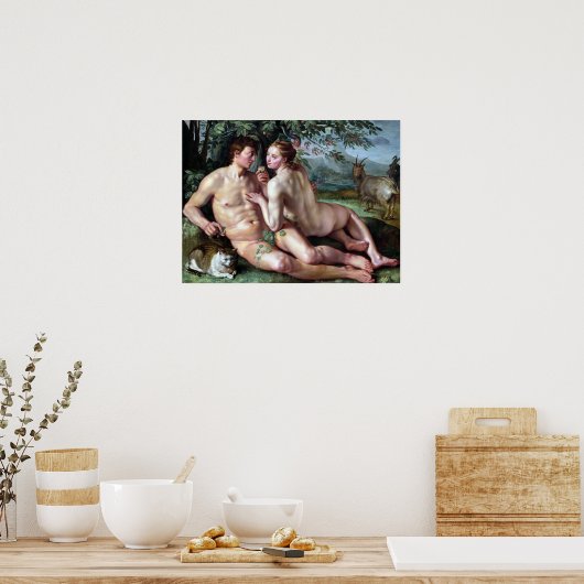 Poster Hendrik Goltzius The Fall of Man (Cuisine)