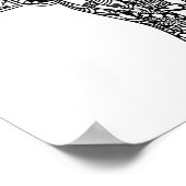 Poster Henna Mehndi Eléphant indien décoré 2 (Coin)