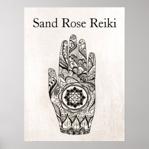 Poster Henné naturel guérisseur Henné main de tatouage Lo