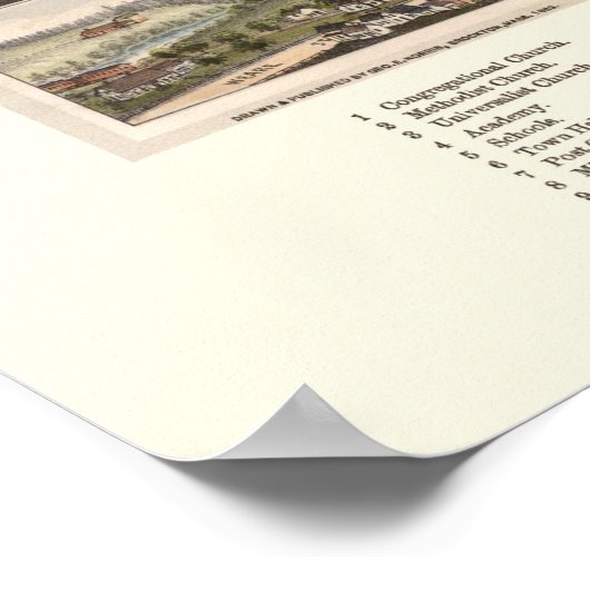 Poster Henniker, NH Panoramic Map - 1889 (Coin)