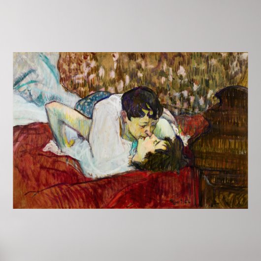 Poster Henri de Toulouse-Lautrec : Le baiser (Devant)