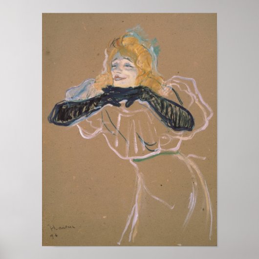 Poster Henri de Toulouse-Lautrec | Yvette Guilbert singi (Devant)