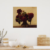 Poster henri fantin-latour Roses foncés sur Arrière - pla (Cuisine)