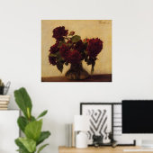 Poster henri fantin-latour Roses foncés sur Arrière - pla (Bureau à domicile)