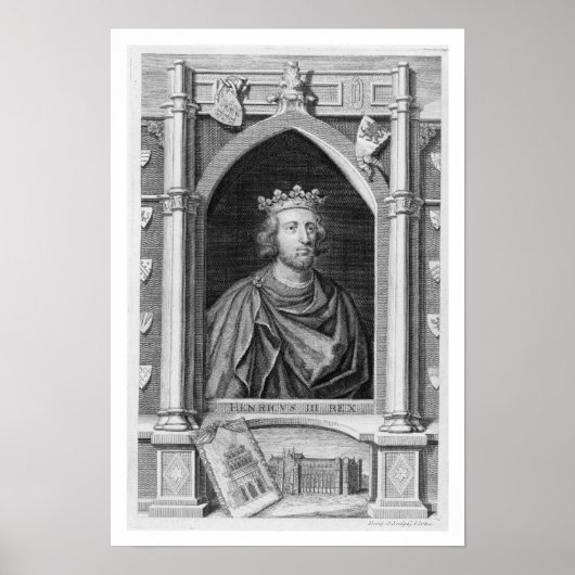 Poster Henri III (1207-72) Roi d'Angleterre de 1216, eng (Devant)
