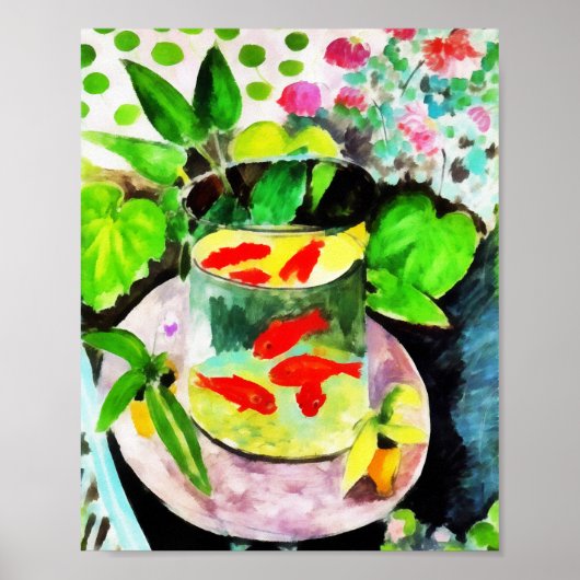 Poster Henri Matisse, Le poisson rouge, dessin numérique (Devant)