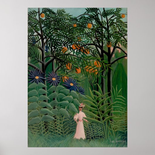 Poster Henri Rousseau - Femme dans la forêt (Devant)